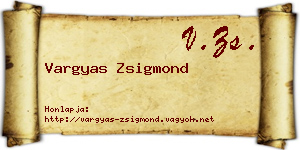 Vargyas Zsigmond névjegykártya